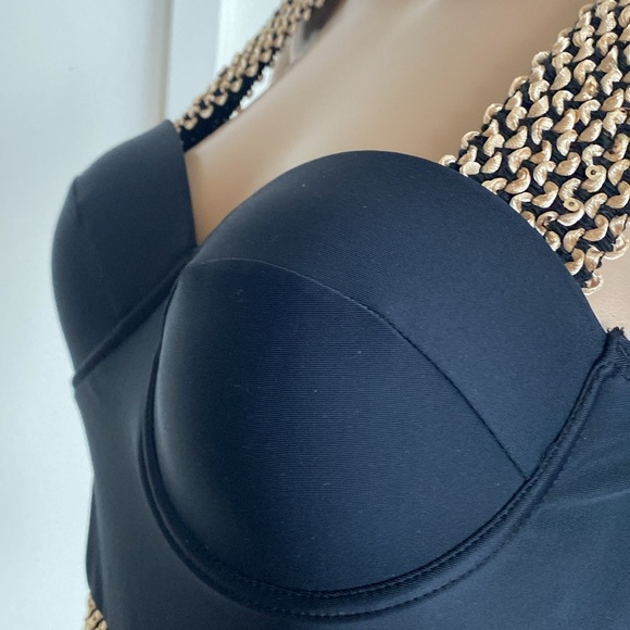 Black One-Piece Swimsuit Sz M - Picture 4 of 14